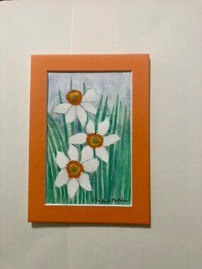 Original Watercolor Narcissus Painting
